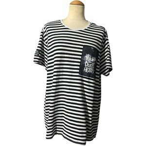 Black Keys Stripe Graphic Shirt Mens Black White Size XL